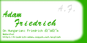 adam friedrich business card